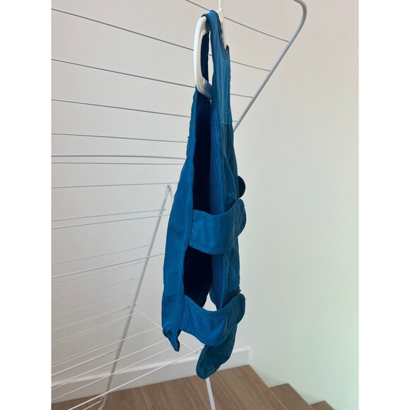 Tora Co Ltd Blue Vest Zipper Kangaroo Pouch Side Kook and Loop Closure Japan - Picture 10 of 12